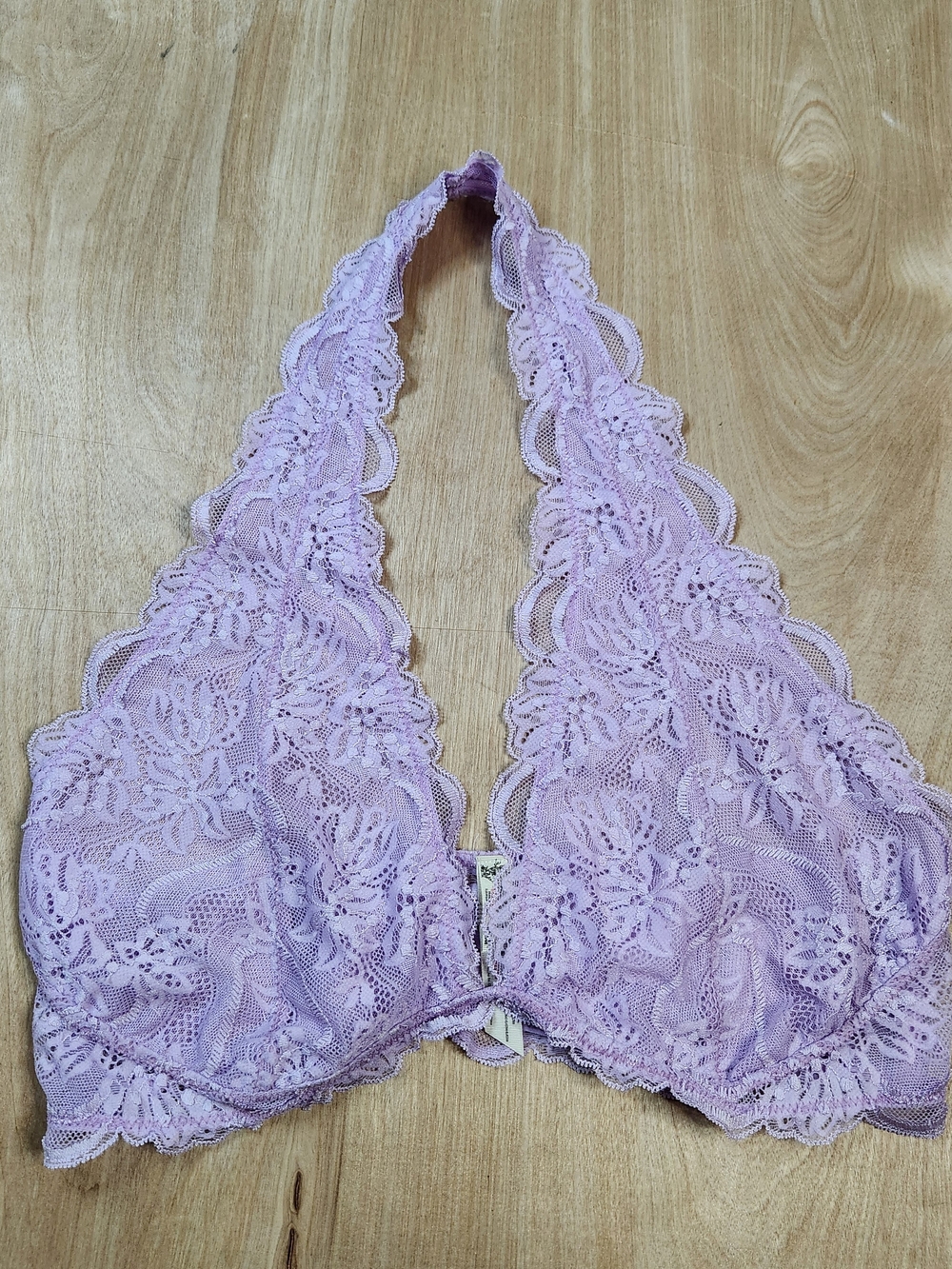Free People Intimately Lace Halter Bralette in Lavender XL - New With Tags